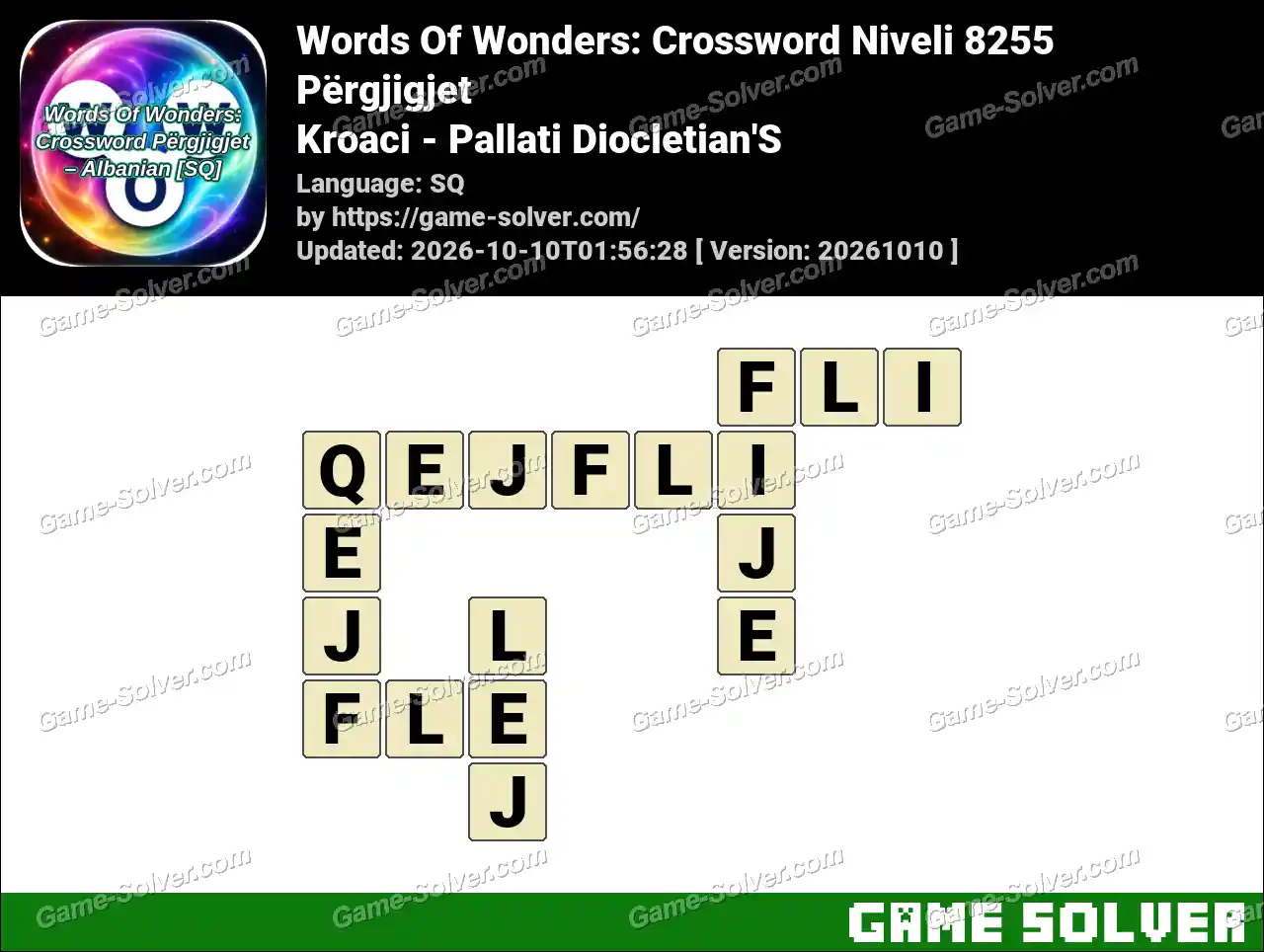 Words Of Wonders: Crossword Niveli 8255 Përgjigjet – Kroaci – Pallati Diocletian’S